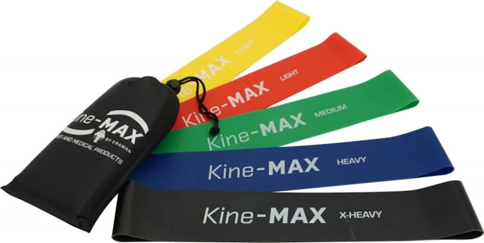 Renforcement du caoutchouc Kine-MAX Professional Mini Loop Resistance Band KIT - 5 bands